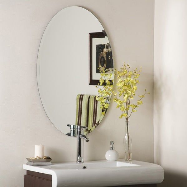 Frameless Oval Beveled Mirror – 11578104 – Overstock Shopping In Frameless Tri Bevel Wall Mirrors (View 6 of 15)