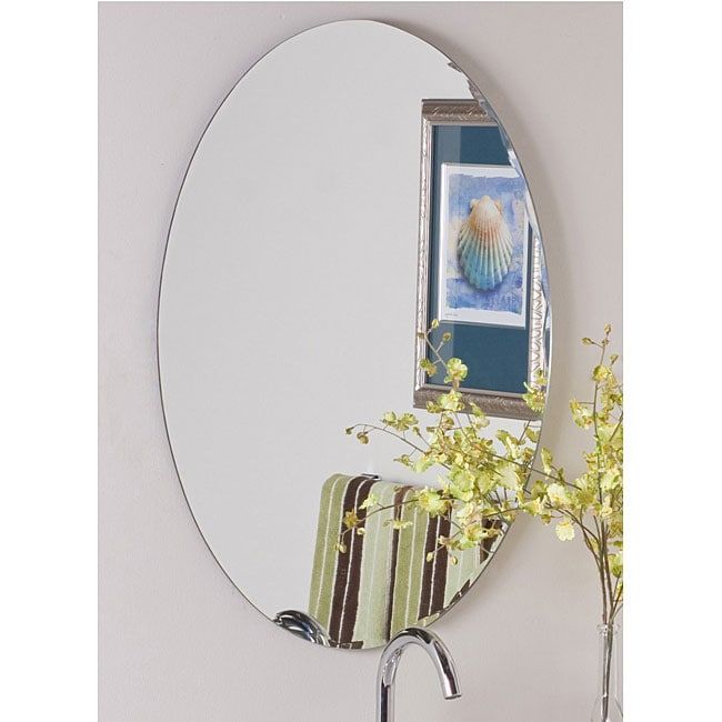 Frameless Oval Scallop Beveled Mirror – Free Shipping Today – Overstock With Frameless Round Beveled Wall Mirrors (View 5 of 15)