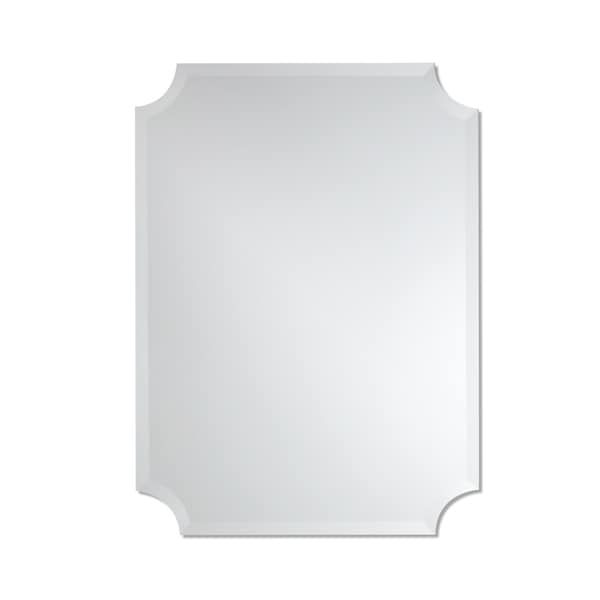 Frameless Rectangle Wall Mirror With Scalloped Corners – Free Shipping Intended For Square Frameless Beveled Wall Mirrors (View 9 of 15)