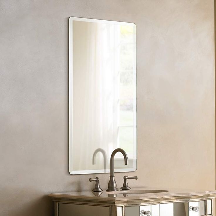 Frameless Rectangular 20" X 30" Beveled Wall Mirror – #P1401 | Lamps Pertaining To Frameless Rectangular Beveled Wall Mirrors (View 7 of 15)