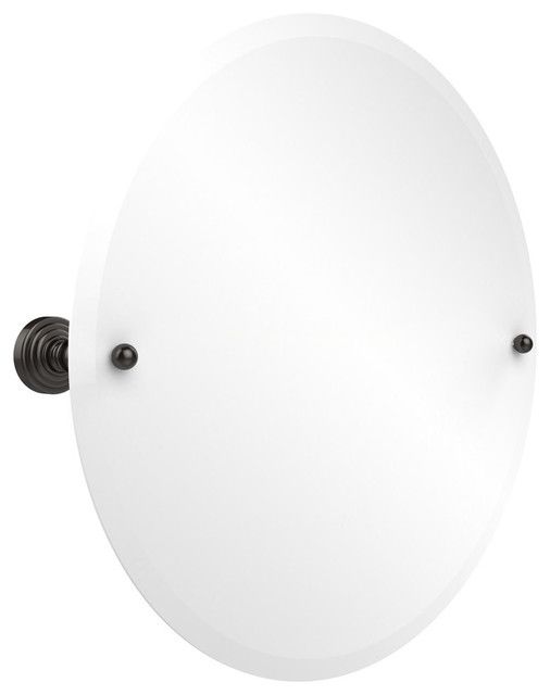 Frameless Round Tilt Mirror With Beveled Edge – Traditional – Bathroom Throughout Round Frameless Beveled Mirrors (View 2 of 15)