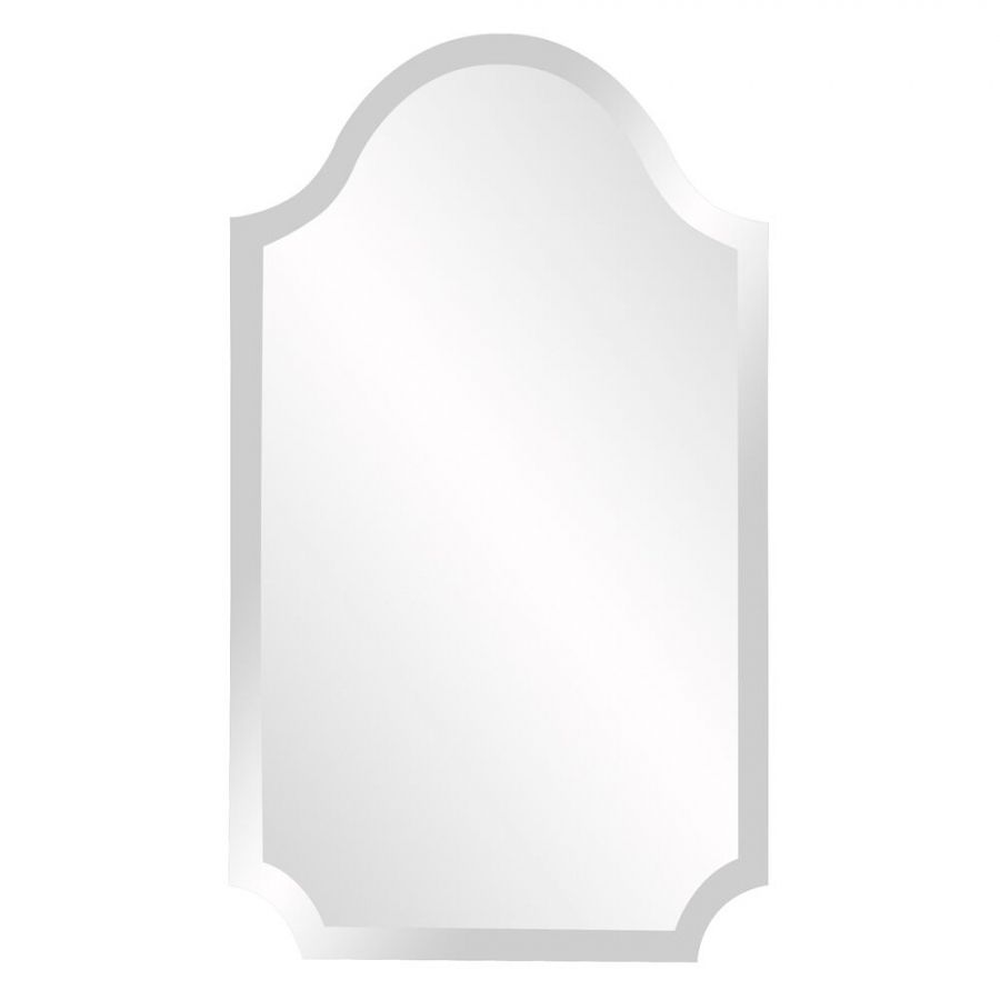 Frameless Scalloped Wall Mirror With Bevel 16 X 27 Inch | On Sale Within Cut Corner Frameless Beveled Wall Mirrors (View 14 of 15)