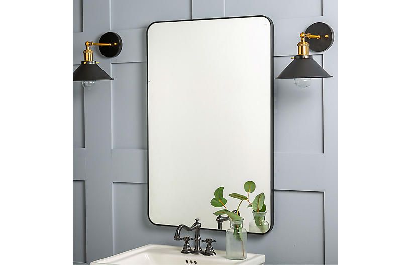 Franco Wall Mirror, Matte Black – Wall Mirrors – Mirrors – Art Regarding Matte Black Arch Top Mirrors (View 12 of 15)