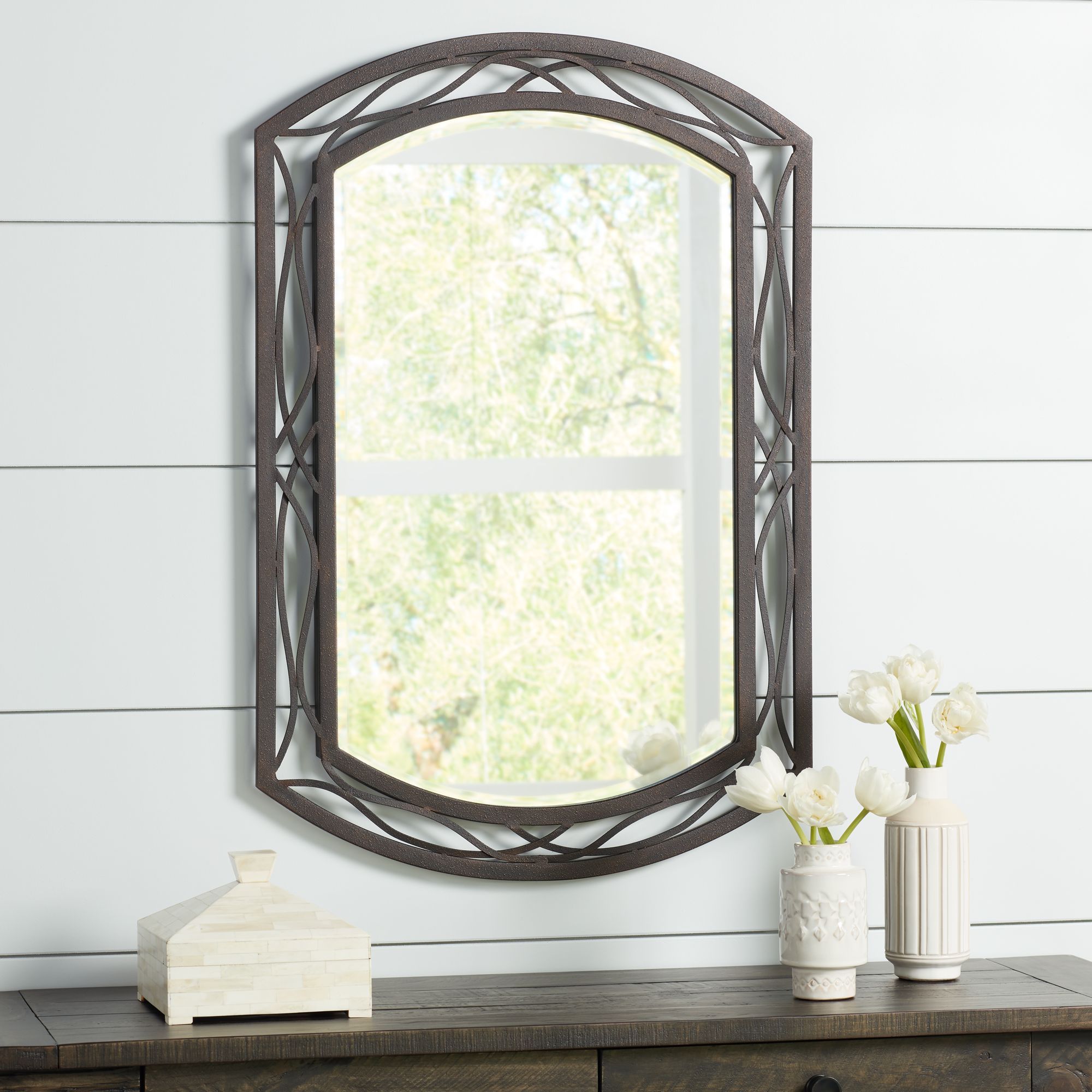 Franklin Iron Works Woven Bronze 24" X 35 1/2" Metal Wall Mirror With Silver And Bronze Wall Mirrors (View 11 of 15)