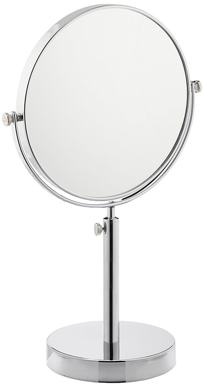 Frasco Mirrors Vanity Stand Double Sided Mirror, Chrome, 3.4 Lb (View 12 of 15)