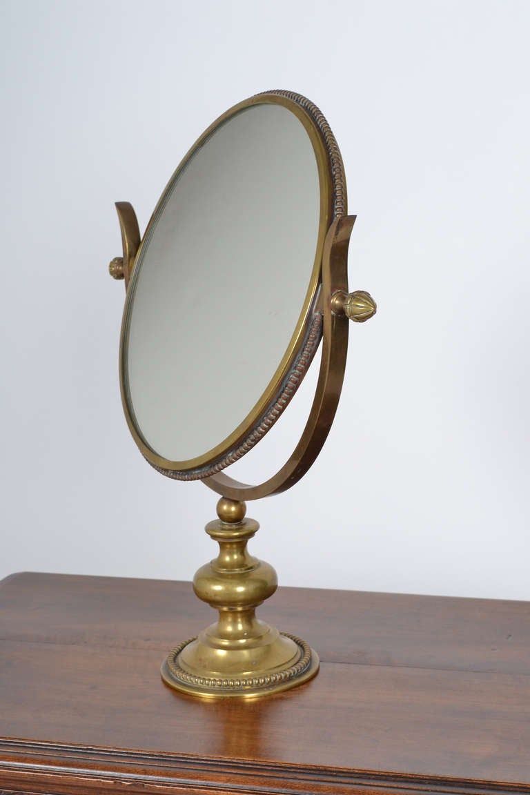 French Brass Neoclassical Table Mirror At 1Stdibs For Antique Brass Standing Mirrors (View 4 of 15)