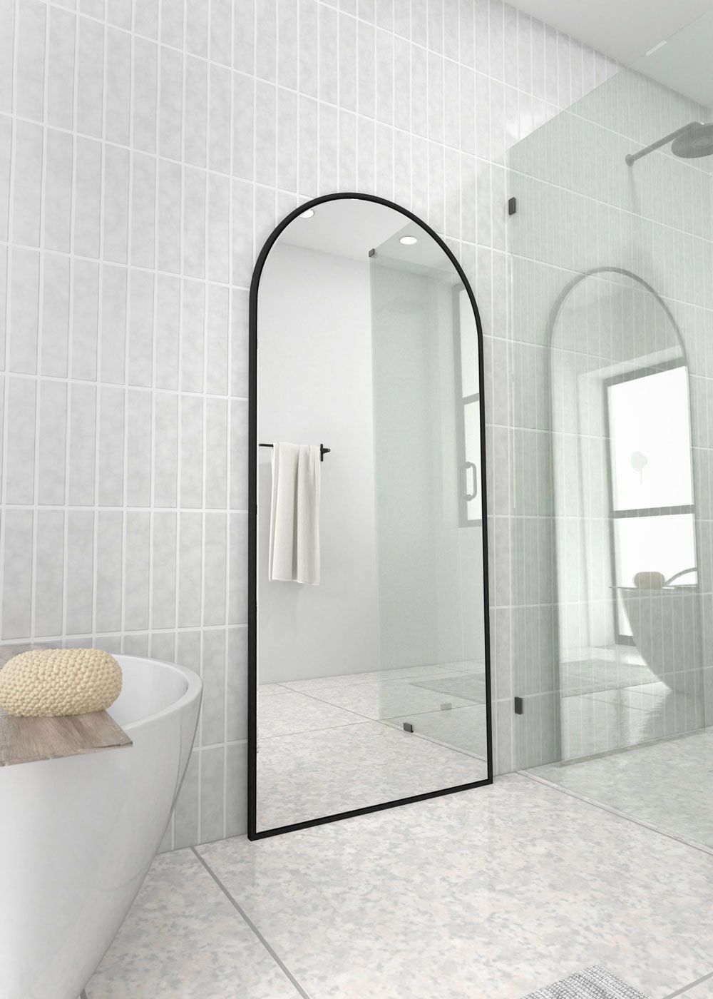 Full Length Black Arch Mirror With Metal Frame | Luxe Mirrors Within Black Metal Arch Wall Mirrors (View 11 of 15)