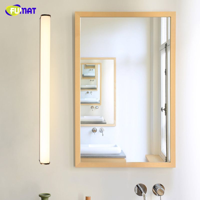 Fumat Brief Wall Lights Gold Brushed Body Front Mirror Lights Living Throughout Gold Led Wall Mirrors (View 13 of 15)