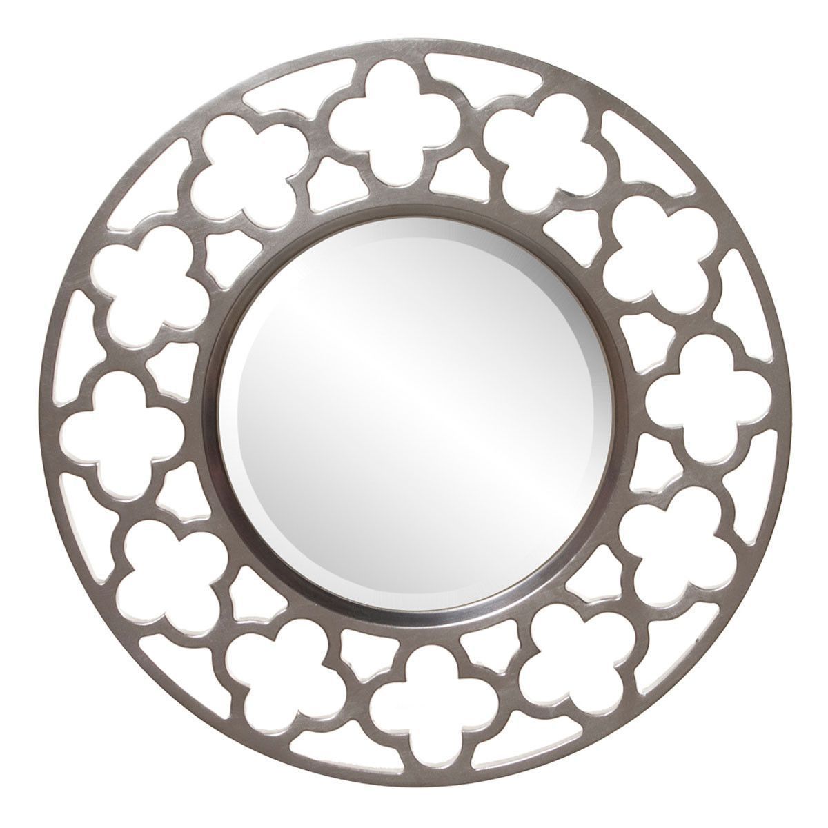 Gaelic Round Nickel Mirror | Round Wall Mirror, Contemporary Wall Throughout Brushed Nickel Round Wall Mirrors (View 13 of 15)