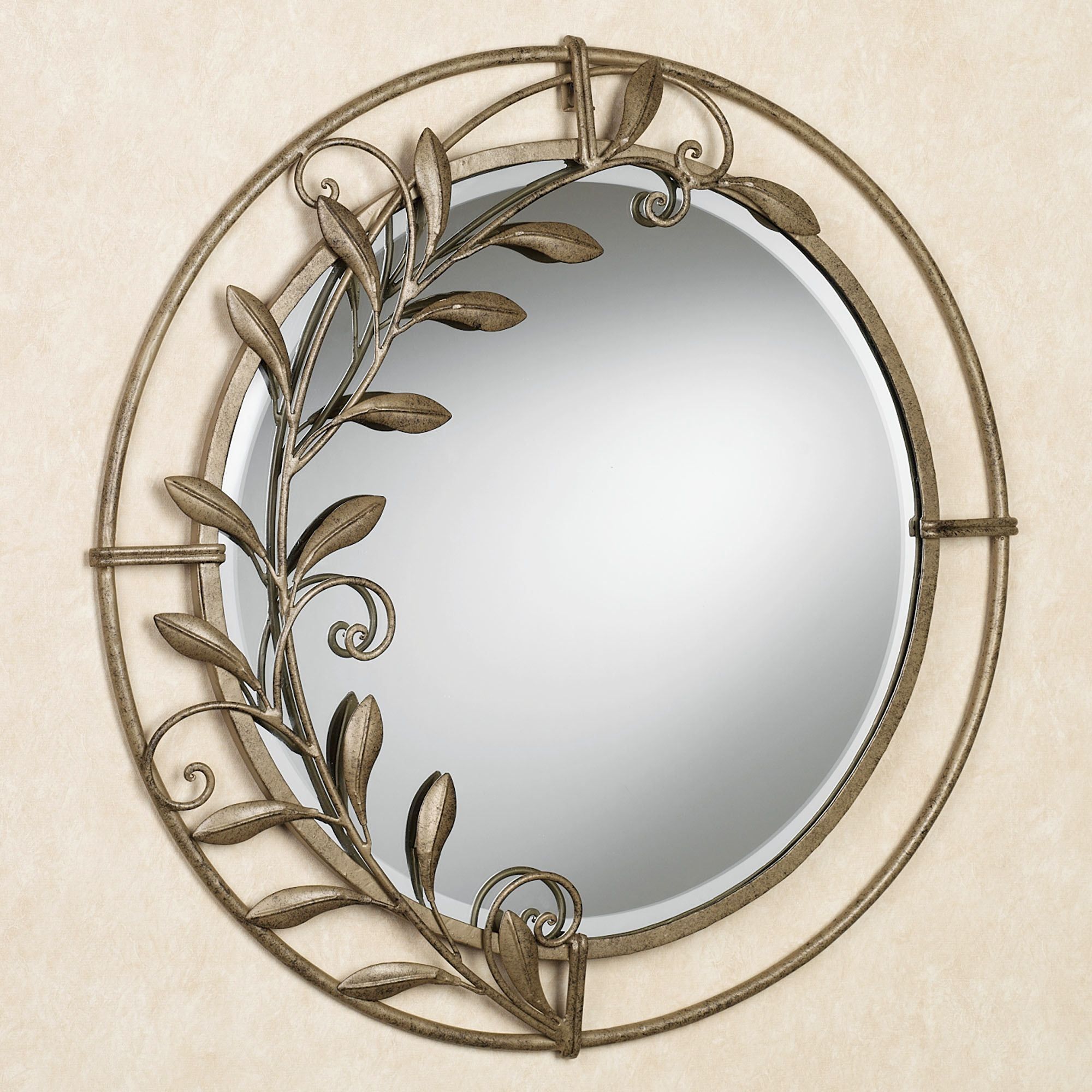 Galeazzo Antique Gold Round Metal Wall Mirror Intended For Gold Rounded Edge Mirrors (View 12 of 15)
