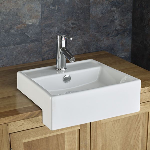 Gandra Countertop Surface Mounted Sink Basin | Semi Recessed Basin Pertaining To Semi Gloss Black Beaded Oval Wall Mirrors (View 8 of 15)
