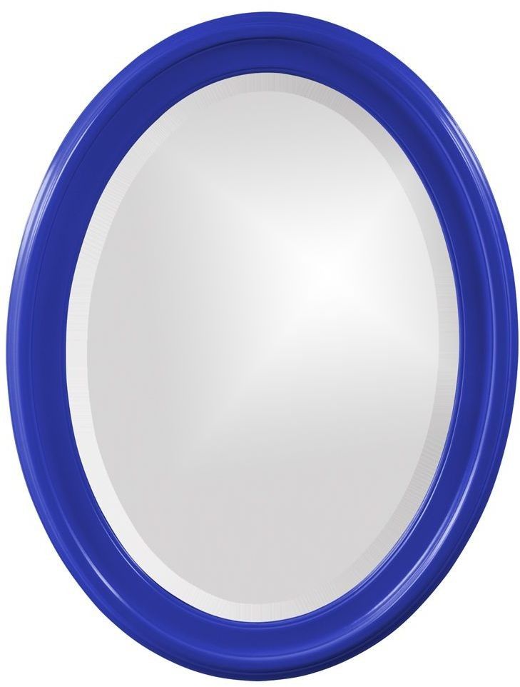 George Glossy Royal Blue Oval Mirror, 40107Rb, Howard Elliot Within Glossy Blue Wall Mirrors (View 14 of 15)