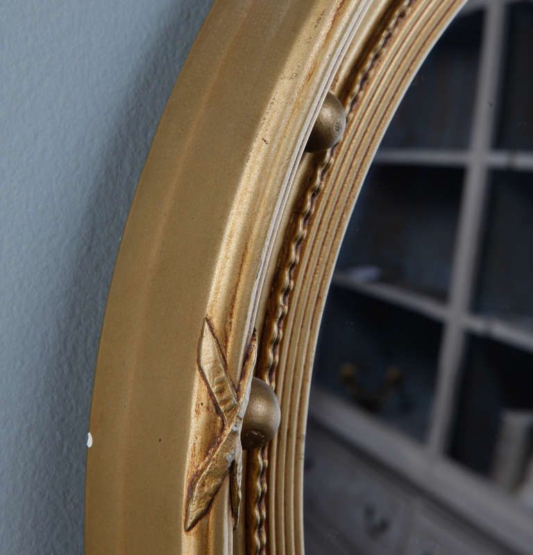 Gilded Round Frame Mirror With Beaded Trim At 1Stdibs Intended For Round Beaded Trim Wall Mirrors (View 14 of 15)