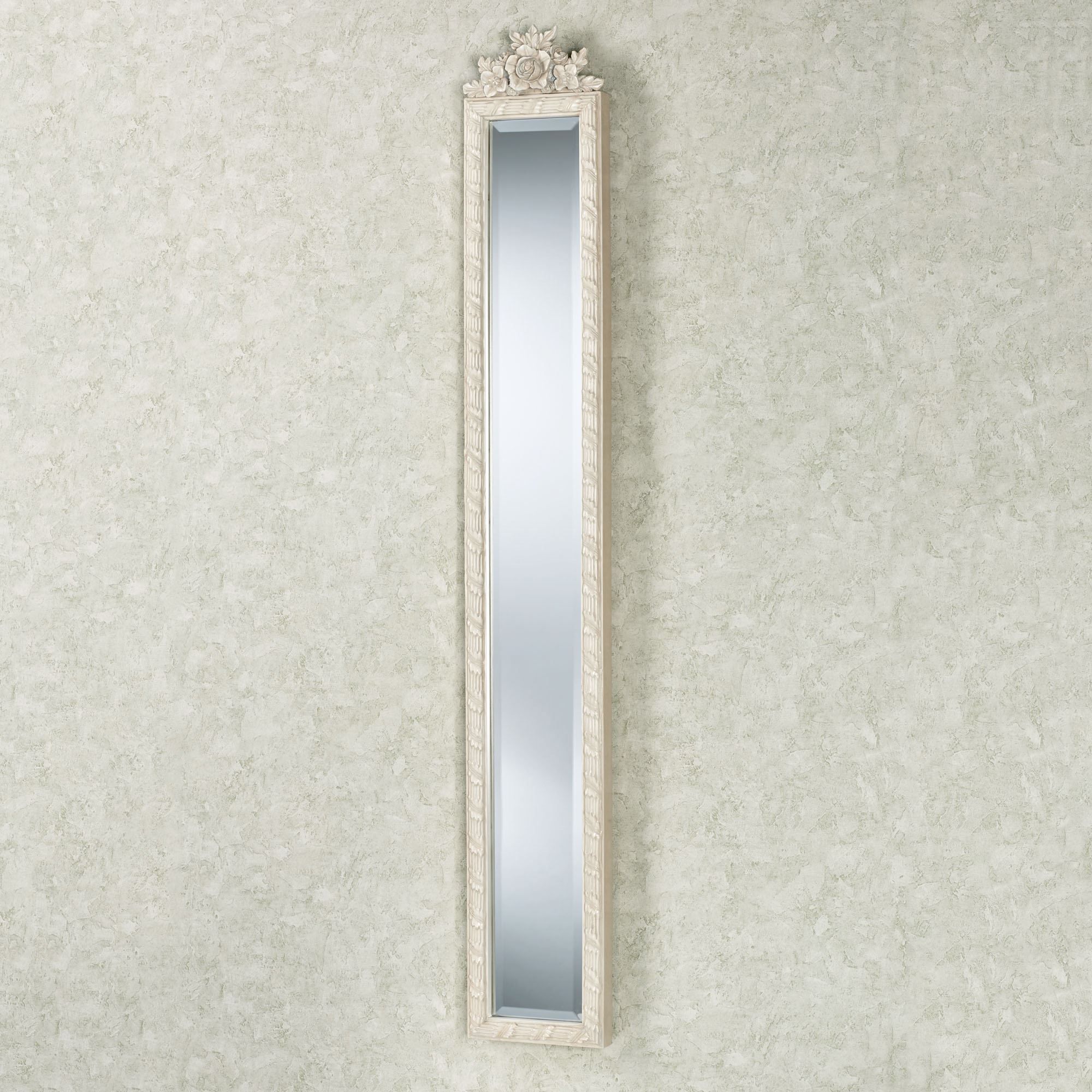 Giuliana Ivory Floral Wall Mirror Panel Throughout Printed Art Glass Wall Mirrors (View 10 of 15)