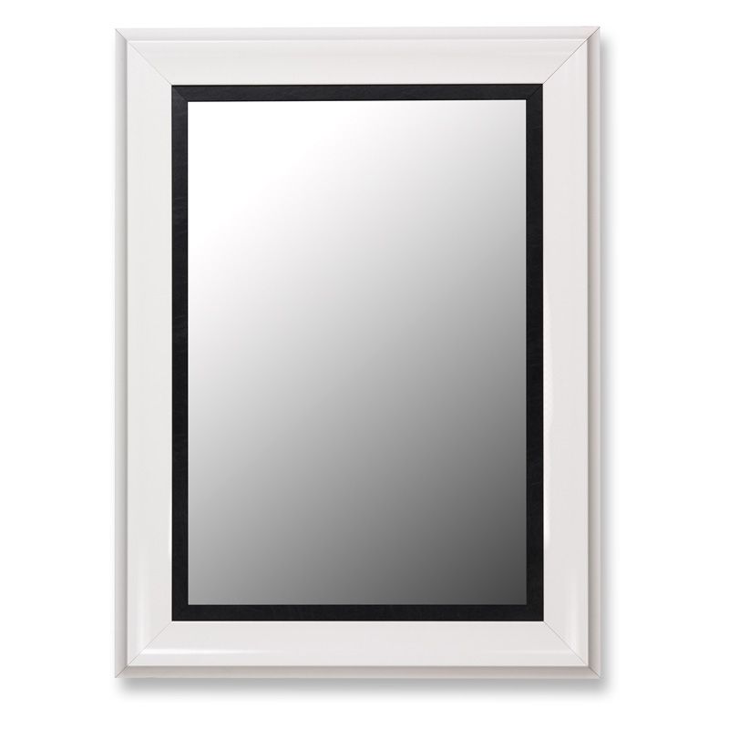 Glossy White Grande And Executive Black Wall Mirror – Mirrors At Hayneedle Inside Glossy Black Wall Mirrors (View 12 of 15)