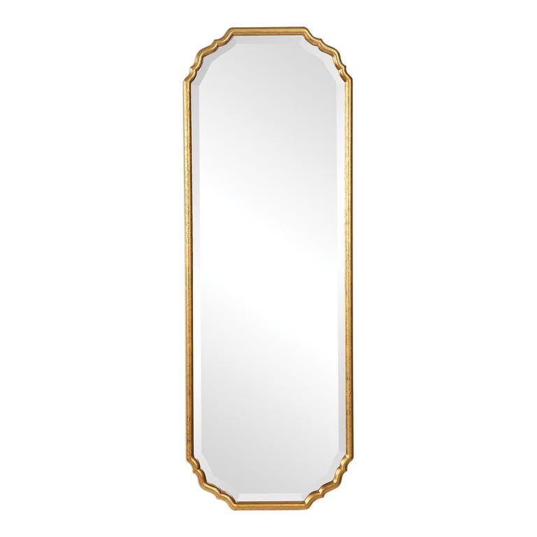 Gold Leaf Curved 21X61 Rectangular Mirror In 2020 | Framed Mirror Wall Intended For Gold Curved Wall Mirrors (View 5 of 15)
