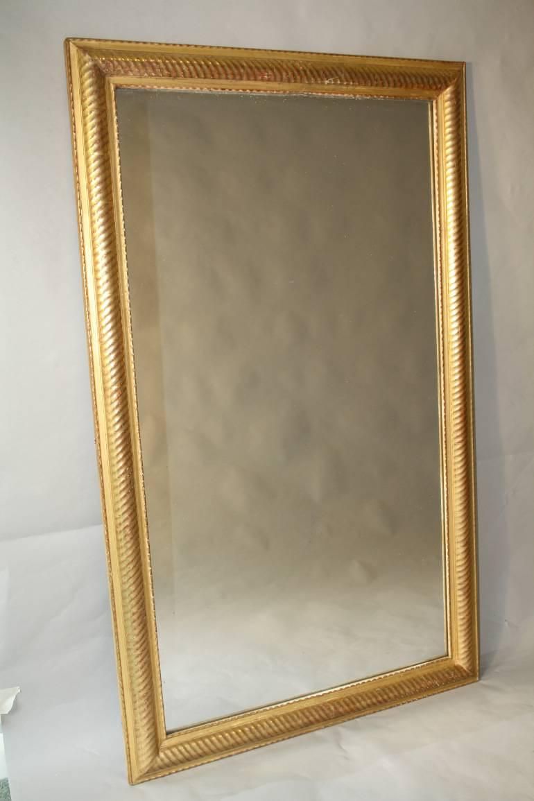 Gold Leaf Ripple/Rope Twist Framed Mercury Glass Mirror In Mirrors Intended For Butterfly Gold Leaf Wall Mirrors (View 1 of 15)
