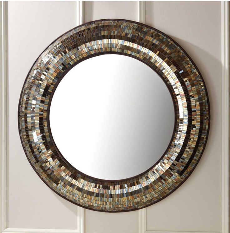 Gold Mosaic Round Wall Mirror – 3 Foot Diameter | Mirror Design Wall For Scalloped Round Wall Mirrors (View 7 of 15)