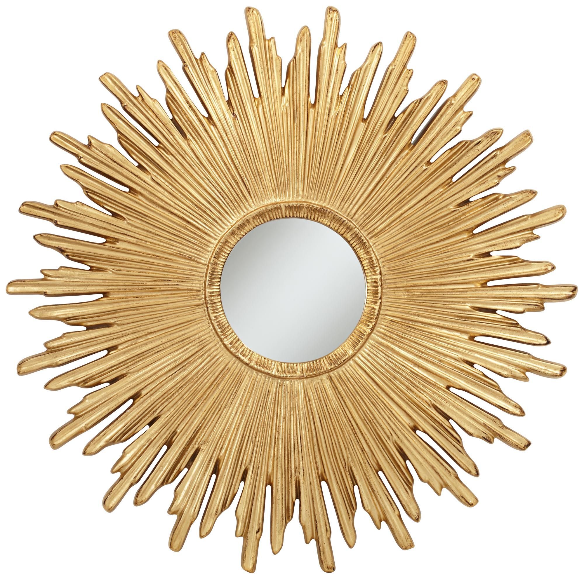 Golden Sunrays 43" Wide Round Wall Mirror | Mirror Wall, Round Wall With Regard To Golden Voyage Round Wall Mirrors (View 1 of 15)