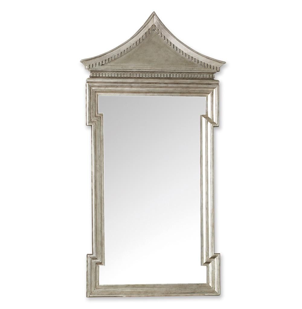 Governors Palace Hollywood Regency Antique Silver Leaf Wall Mirror – 50 Inside Metallic Gold Leaf Wall Mirrors (View 13 of 15)