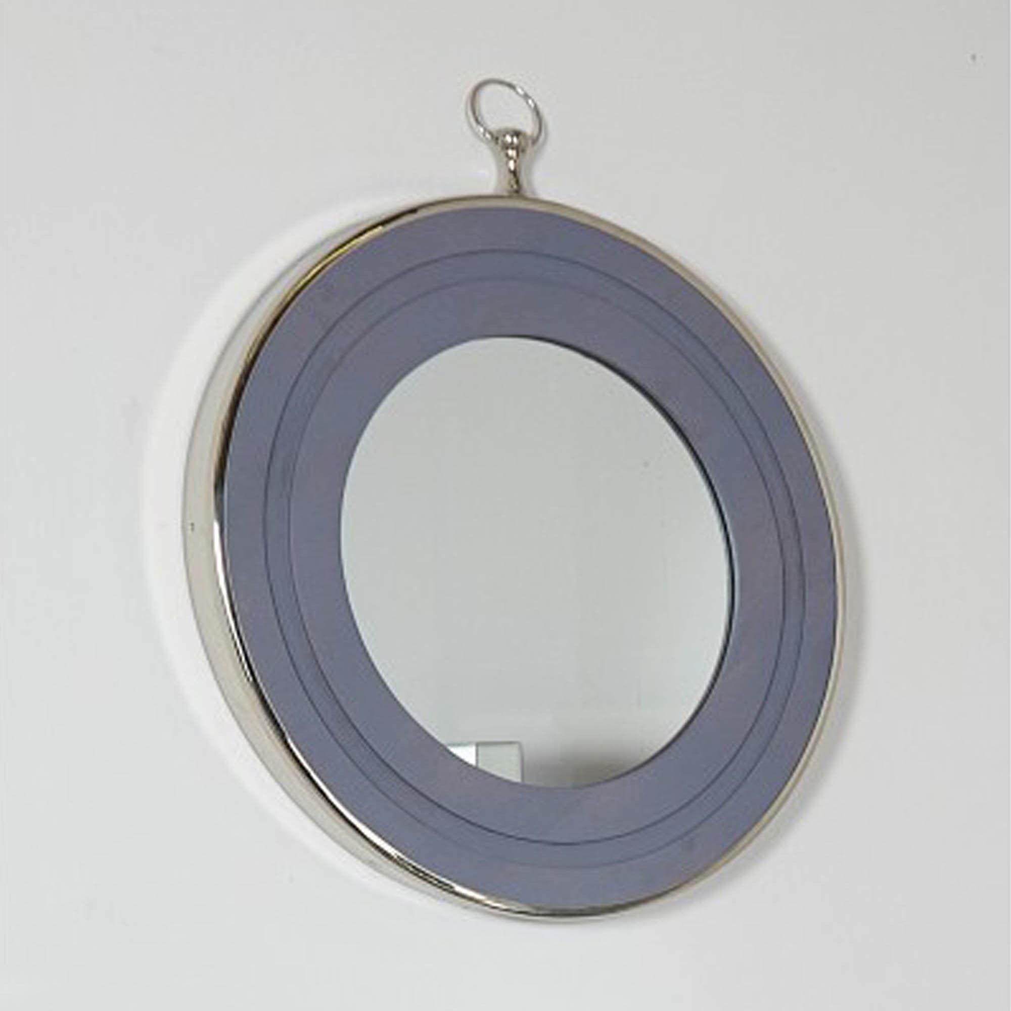 Grey Wood Round Wall Mirror | Grey Wall Mirror | Round Wall Mirror Throughout Scalloped Round Wall Mirrors (View 8 of 15)