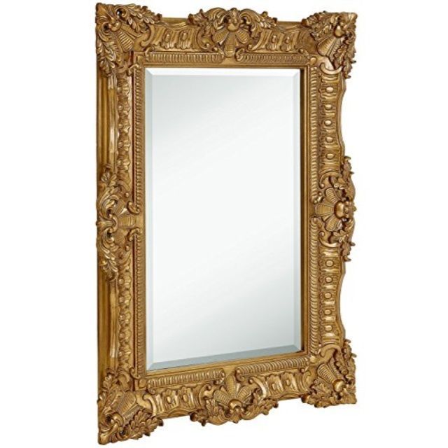 Hamilton Hills Large Ornate Gold Baroque Frame Mirror Aged Luxury In Aged Silver Vanity Mirrors (View 5 of 15)