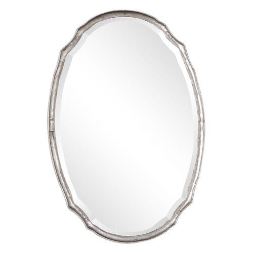Hammered Metal 24X36 Oval Mirror In 2020 | Framed Mirror Wall, Silver Pertaining To Metallic Silver Framed Wall Mirrors (View 7 of 15)