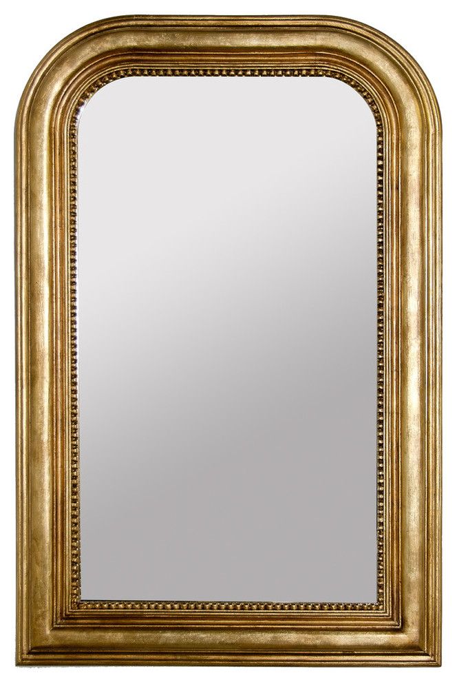 Handcarved Curved Top Rectangle Mirror – Traditional – Wall Mirrors For Gold Curved Wall Mirrors (View 3 of 15)