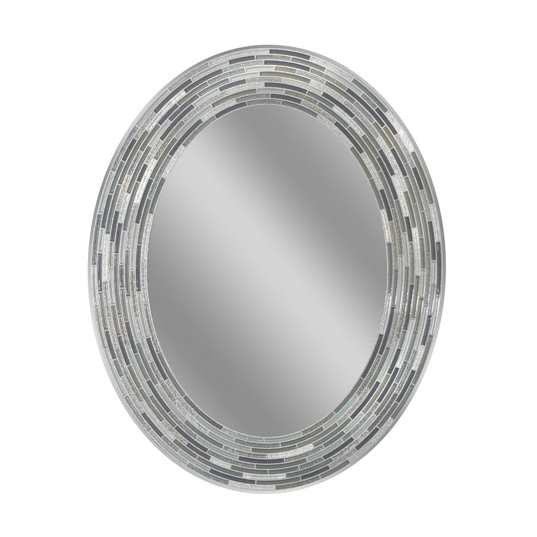 Headwest Inc Headwest Reeded Charcoal Tiles Oval Wall Mirror – Black Within Charcoal Gray Wall Mirrors (View 9 of 15)