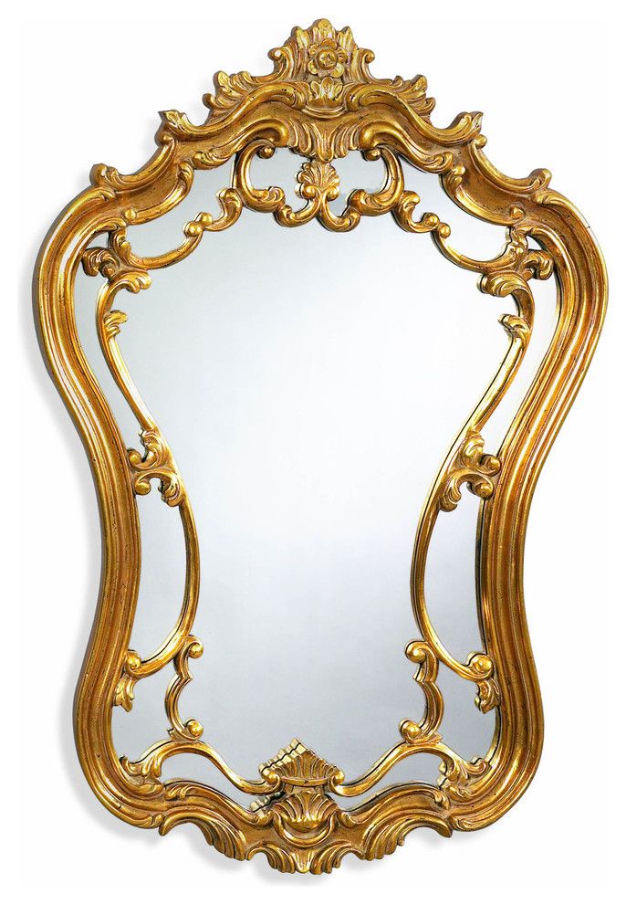 Hermosa Wall Mirror, Gold Leaf Finish – Victorian – Wall Mirrors – Intended For Gold Leaf And Black Wall Mirrors (View 15 of 15)