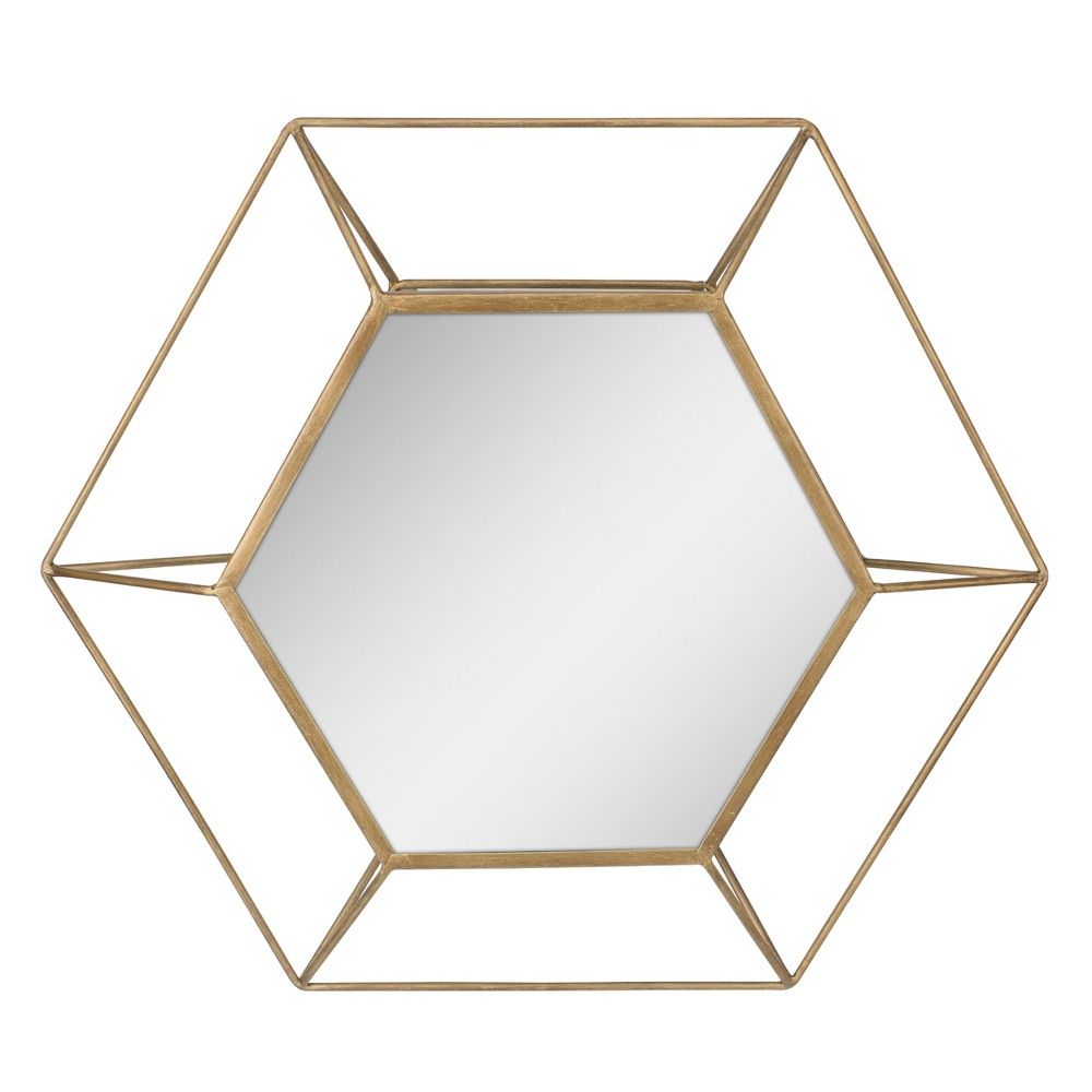 Hexagon Mirror Gold 24 X 21 – Stonebriar Collection | Round Wall Mirror Within Gold Hexagon Wall Mirrors (View 7 of 15)