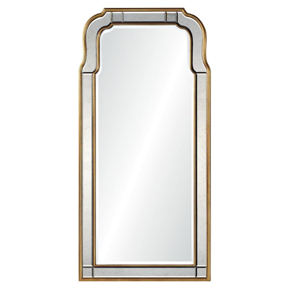 Holiday Hollywood Regency Antique Gold Leaf Frame Arch Wall Mirror In Butterfly Gold Leaf Wall Mirrors (View 3 of 15)