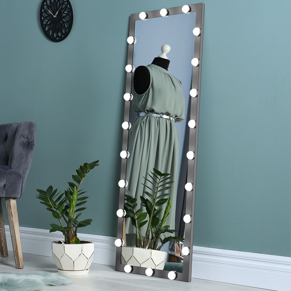 Hollywood Full Length Vanity Makeup Mirror With 22 Led Lights Throughout Front Lit Led Wall Mirrors (View 7 of 15)
