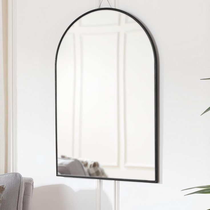 Home Decorators Collection Medium Arched Black Classic Accent Mirror Intended For Matte Black Arch Top Mirrors (View 14 of 15)