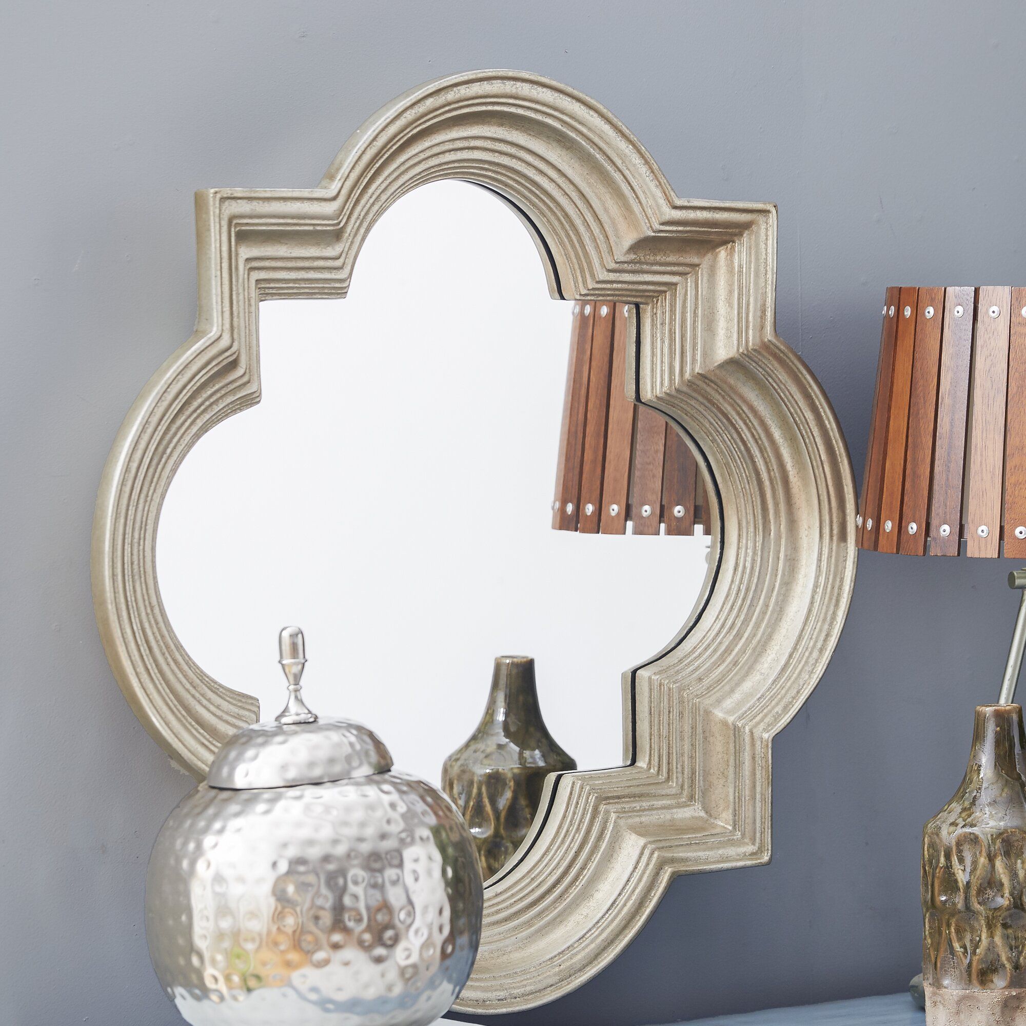 House Of Hampton Platinum Gold Decorative Wall Mirror & Reviews Intended For Gold Decorative Wall Mirrors (Photo 11 of 15)