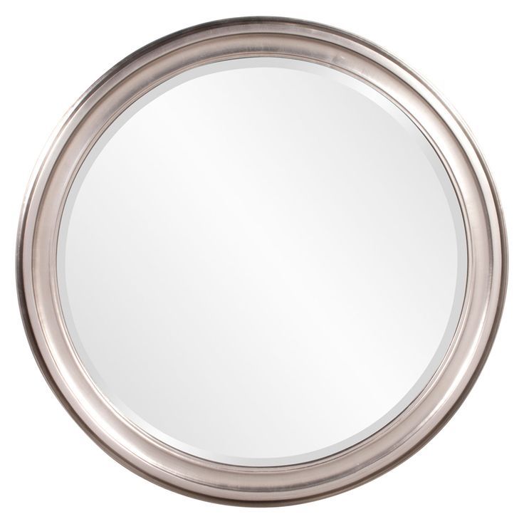 Howard Elliott Collection George Brushed Nickel Round Mirror 53045 With Regard To Brushed Nickel Round Wall Mirrors (View 14 of 15)
