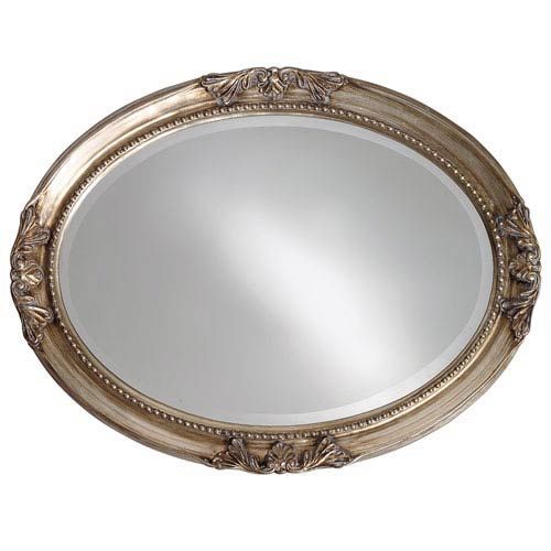 Howard Elliott Collection Queen Ann Antique Silver Oval Leaf Mirror Within Antique Silver Oval Wall Mirrors (View 8 of 15)