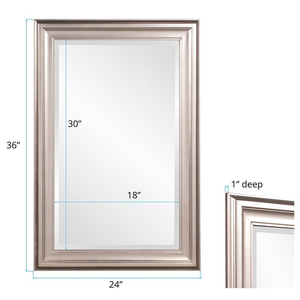 Howard Elliott George Rectangular Mirror Brushed Nickel Wood Frame 24 With Single Sided Polished Nickel Wall Mirrors (View 15 of 15)