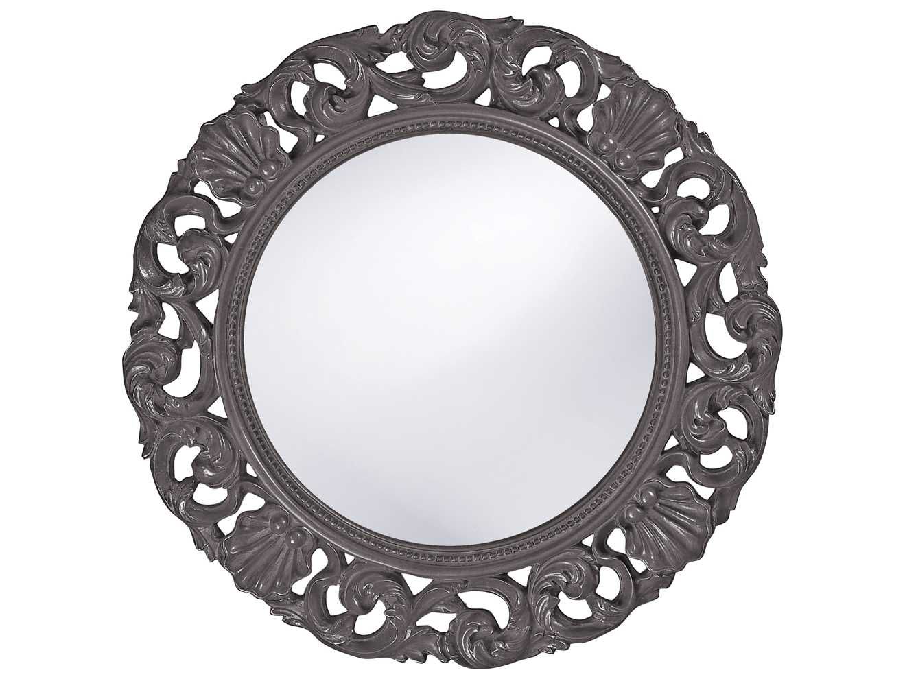 Howard Elliott Glendale 26 Round Charcoal Gray Wall Mirror | He2170Ch Regarding Charcoal Gray Wall Mirrors (View 5 of 15)