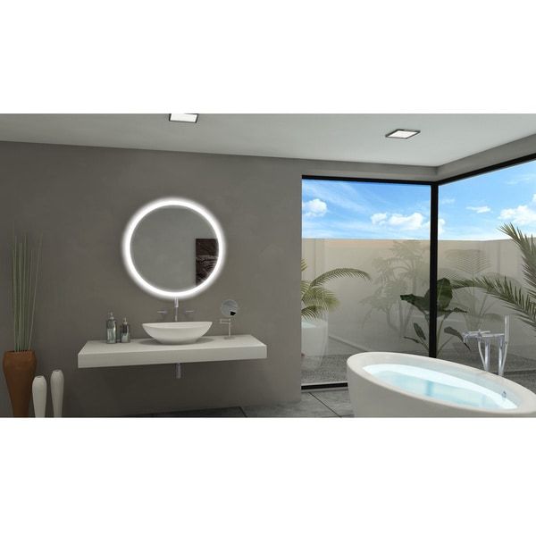 Ib Mirror Backlit Round Bathroom Mirror – Free Shipping Today Intended For Round Bathroom Wall Mirrors (View 13 of 15)