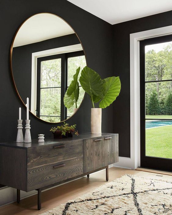 Interior Design Ideas – 12 Ways To Add Black Trim | Decorated Life Throughout Matte Black Round Wall Mirrors (View 15 of 15)