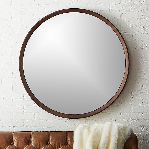 Irvington Brown Wall Mirror 40" | Cb2 Inside Chestnut Brown Wall Mirrors (View 6 of 15)