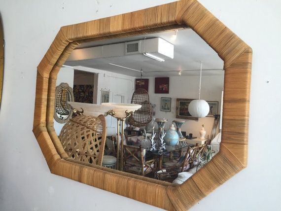 Island Wrapped Rattan Octagon Mirrorjgallerydesign On Etsy Inside Rattan Wrapped Wall Mirrors (View 6 of 15)