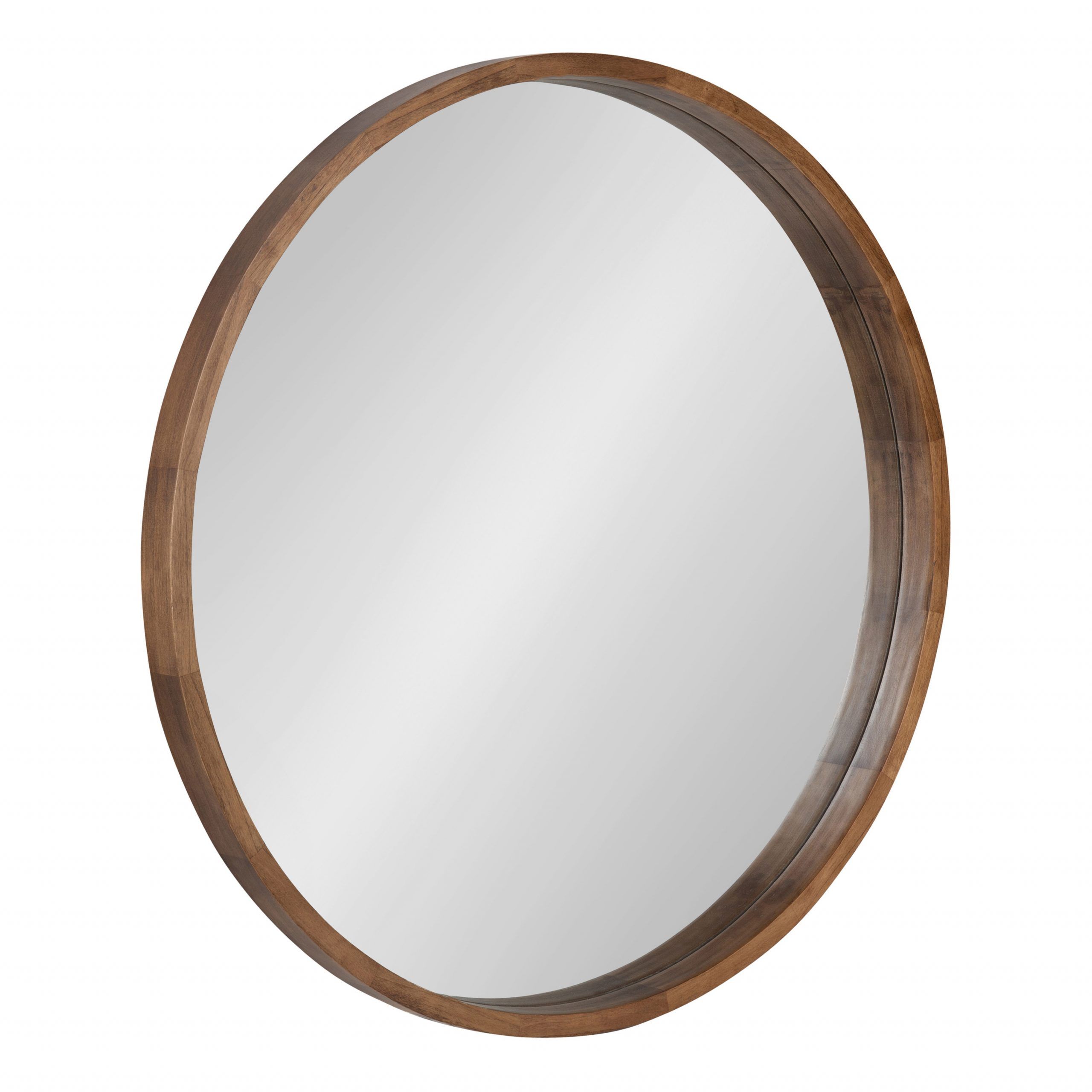 Kate And Laurel Hutton Round Wood Framed Wall Mirror, 36" Diameter Intended For Mocha Brown Wall Mirrors (View 5 of 15)