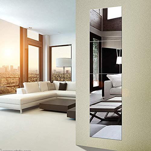 Kc Decor Wall Mirrors Flexible Real Glass Flat Frameless 4 Piece Set In Glass 4 Piece Wall Mirrors (View 2 of 15)