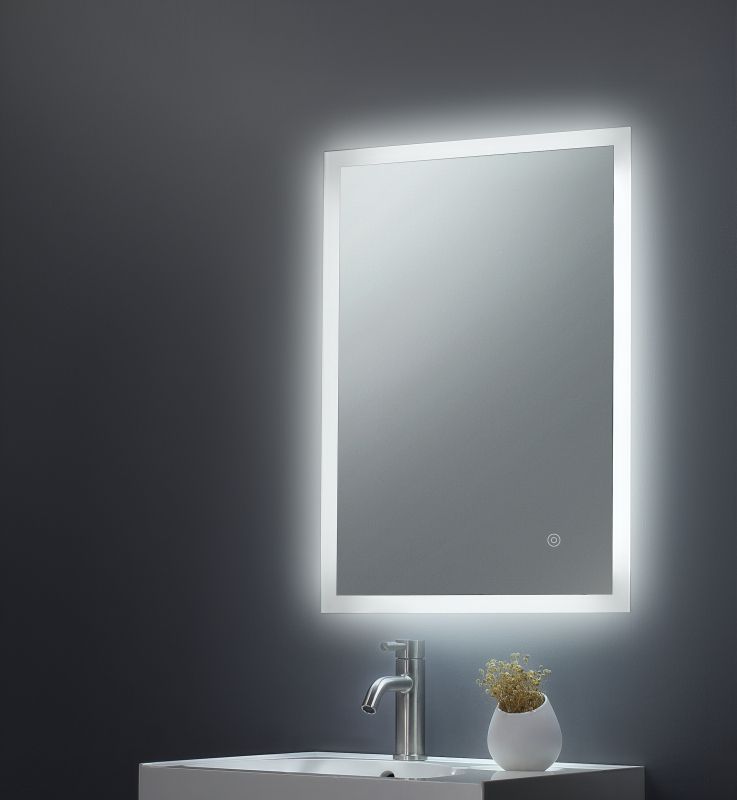 Keenware Kbm 010 Led Frosted Edge Backlit Bathroom Mirror With Demister For Edge Lit Oval Led Wall Mirrors (View 15 of 15)
