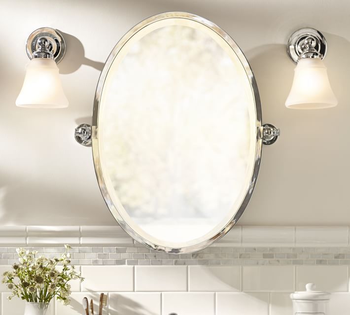 Kensington Oval Pivot Mirror | Bathroom Mirror Lights, Oval Mirror Throughout Ceiling Hung Satin Chrome Oval Mirrors (View 11 of 15)
