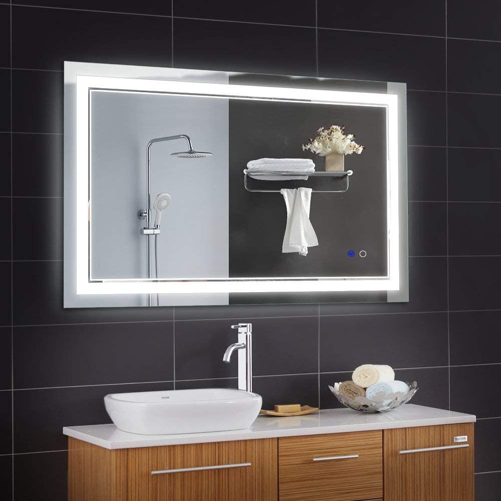 Keonjinn 40 X 24 Inch Bathroom Led Vanity Mirror Anti Fog Dimmable With Regard To Front Lit Led Wall Mirrors (View 2 of 15)