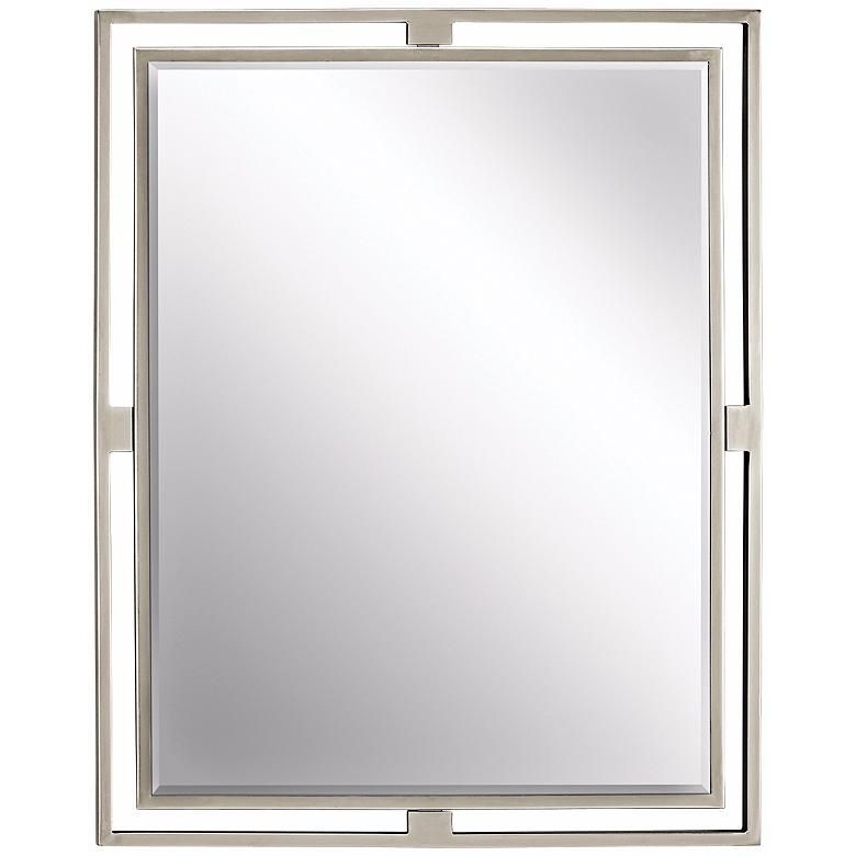 Kichler Hendrik Brushed Nickel 24" X 30" Wall Mirror – #P2012 | Lamps For Brushed Nickel Rectangular Wall Mirrors (View 5 of 15)