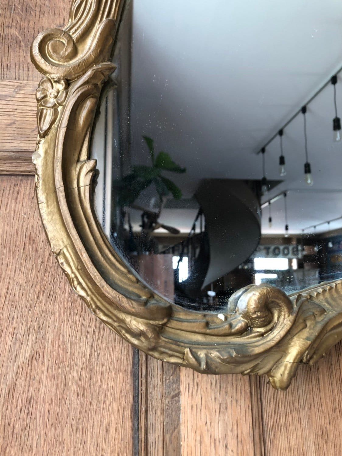 Large Antique Mirror, Ornate Gold Mirror, Mirror Wall, Hallway Mirror Within Antique Gold Leaf Round Oversized Wall Mirrors (View 9 of 15)